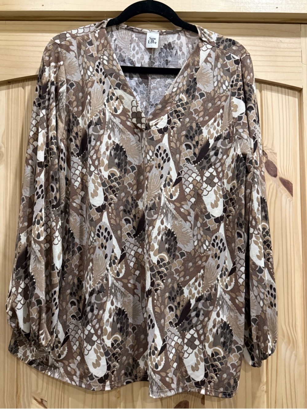 Sew In Love Women’s Snack Print V-Neck Blouse